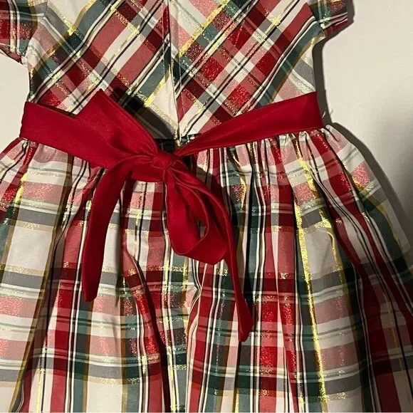 Kid's Bonnie Jean Plaid Holiday Party Dress - Picture 6 of 10